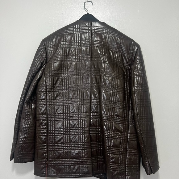 Men's Brown Textured Quilted Blazer - Picture 3 of 6